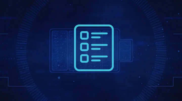 data sheet icon on a dark blue background